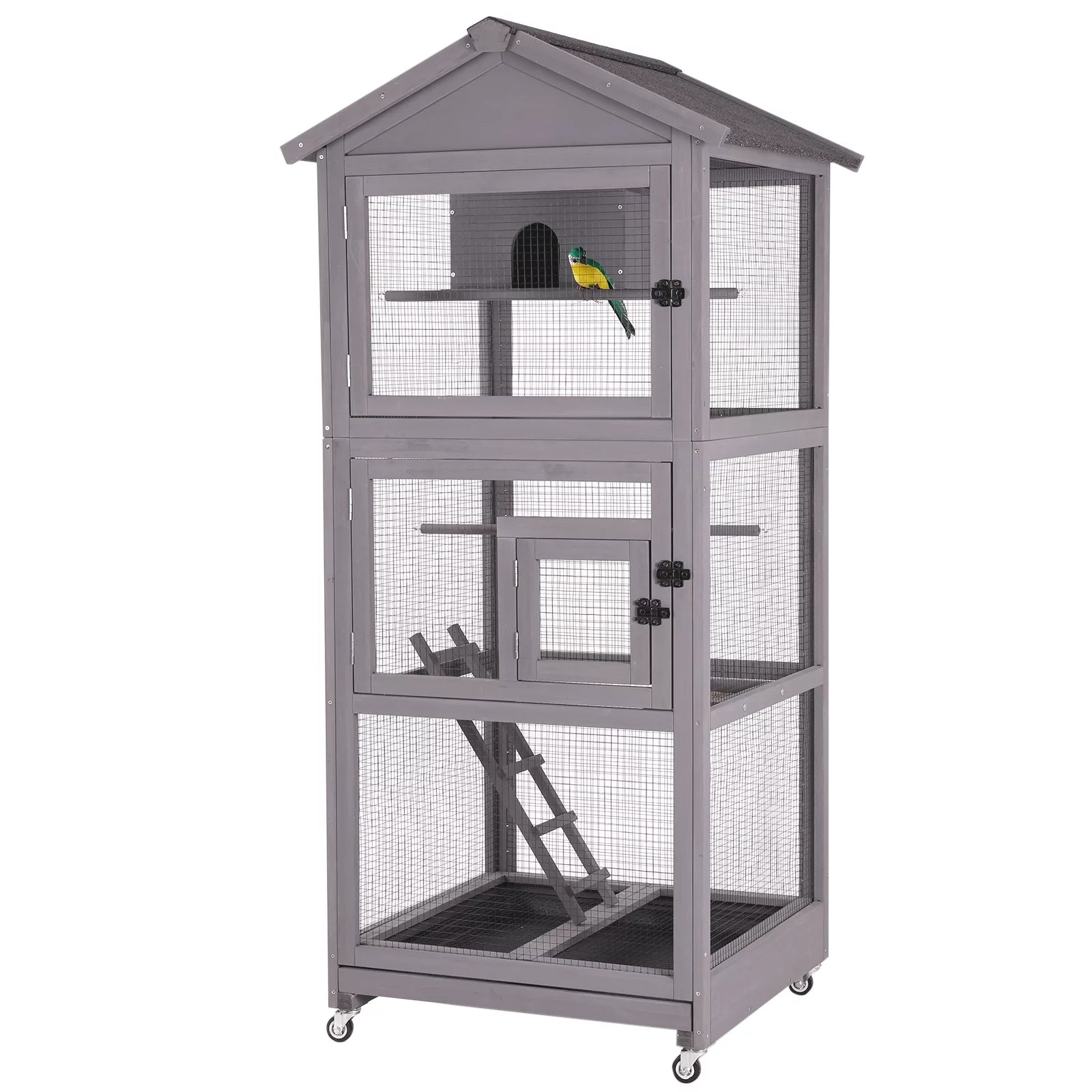 71'' Wooden Birdcage with Stand W36293