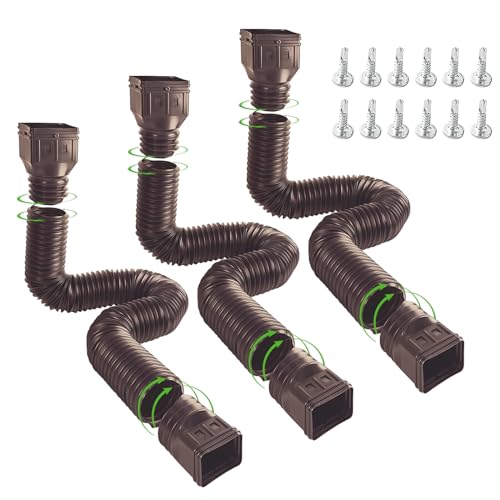 3 Pack Flexible Downspout Extension 21 to 60 Inches Brown L944392
