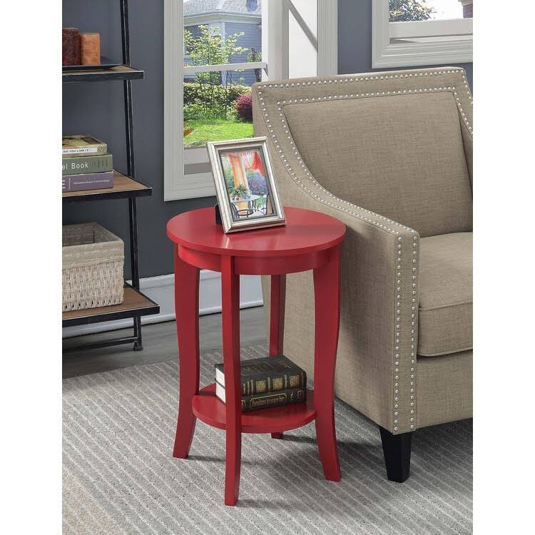 Cranberry Red Round End Table J3537