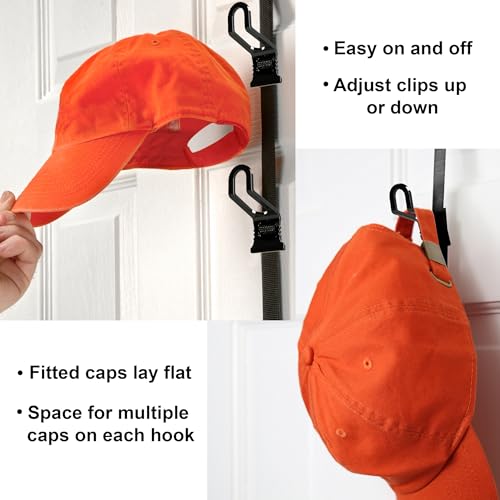 Black Over-The-Door Hat Rack with 2 Straps L77762