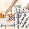 6pcs Stainless Steel Cake Ring Mold Set, 4 Rings, 2 Pusher, Round Q273950
