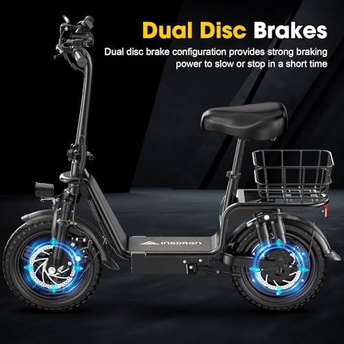 48V 10.4AH Foldable Electric Scooter with Seat C9549