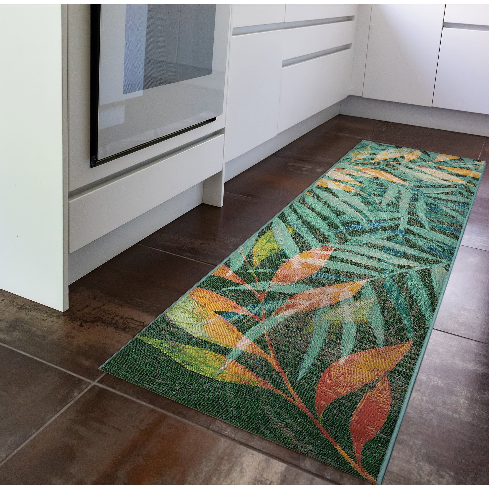 Marina Leaves Indoor Outdoor Area Rug