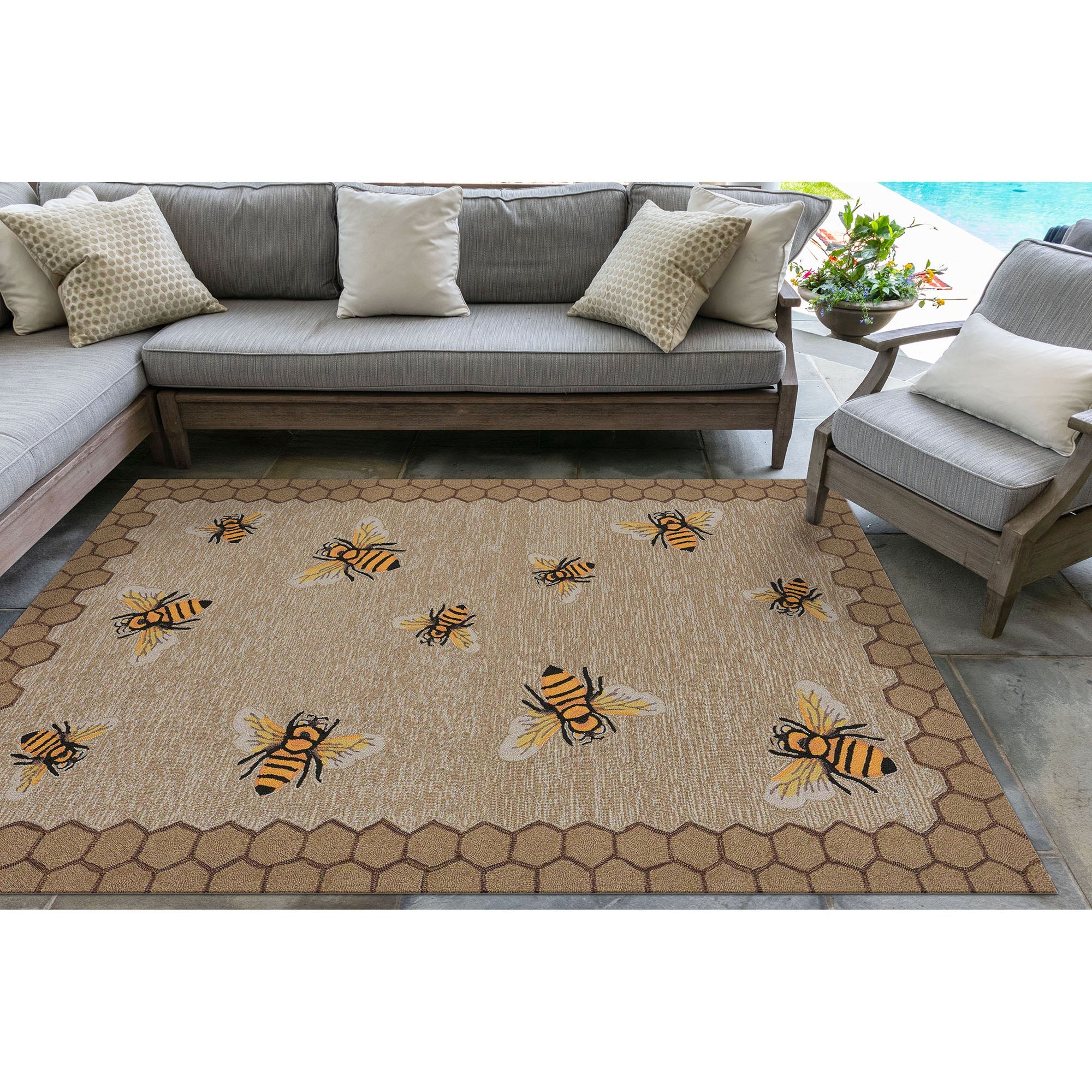 Frontporch Honeycomb Bee Indoor Outdoor Mat