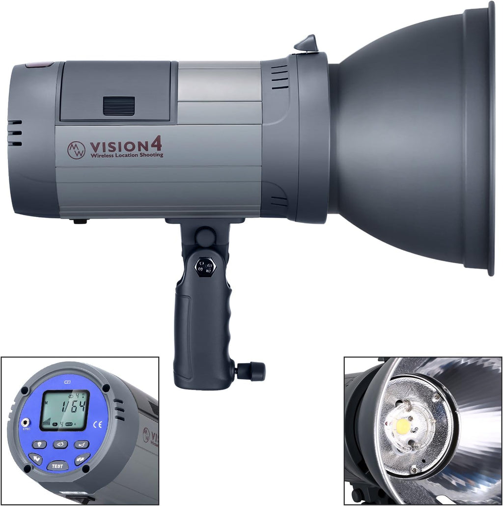 600W Battery Powered Outdoor Studio Flash Strobe Lighting Kit with Translucent White Umbrella and Rectangular Softbox U59043