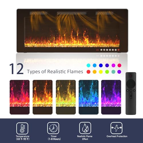 Black 70 Inch Electric Fireplace TV Stand F66858