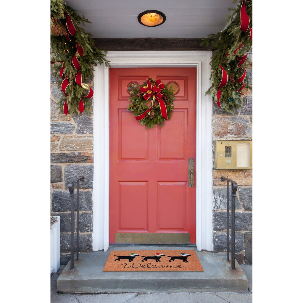 Natura Three Dogs Holiday Coir Doormat with Non-Slip Backing