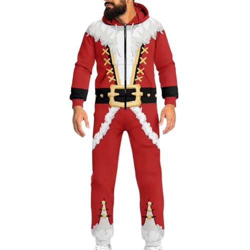 Adult Onesie Hooded One-Piece Pajama Zipper Jumpsuits C523146