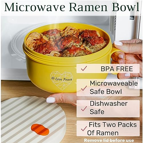 40 oz Microwave Ramen Bowl with Lid W643