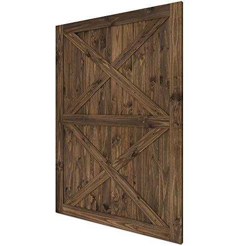 Sliding Interior Barn Door Unfinished Pine Wood V41060
