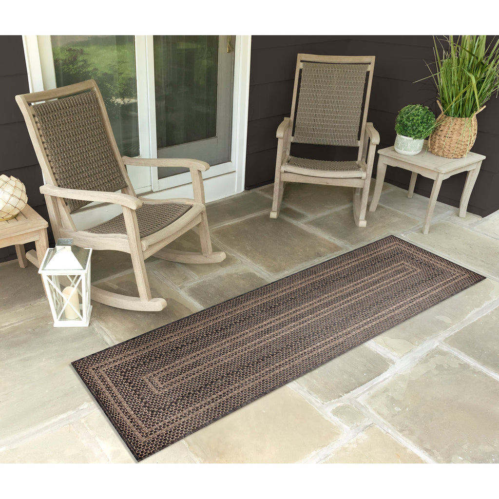 Monaco Multi Border Indoor Outdoor Area Rug