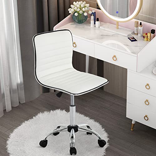 Low Back Armless PU Leather Desk Chair with Wheels M97698
