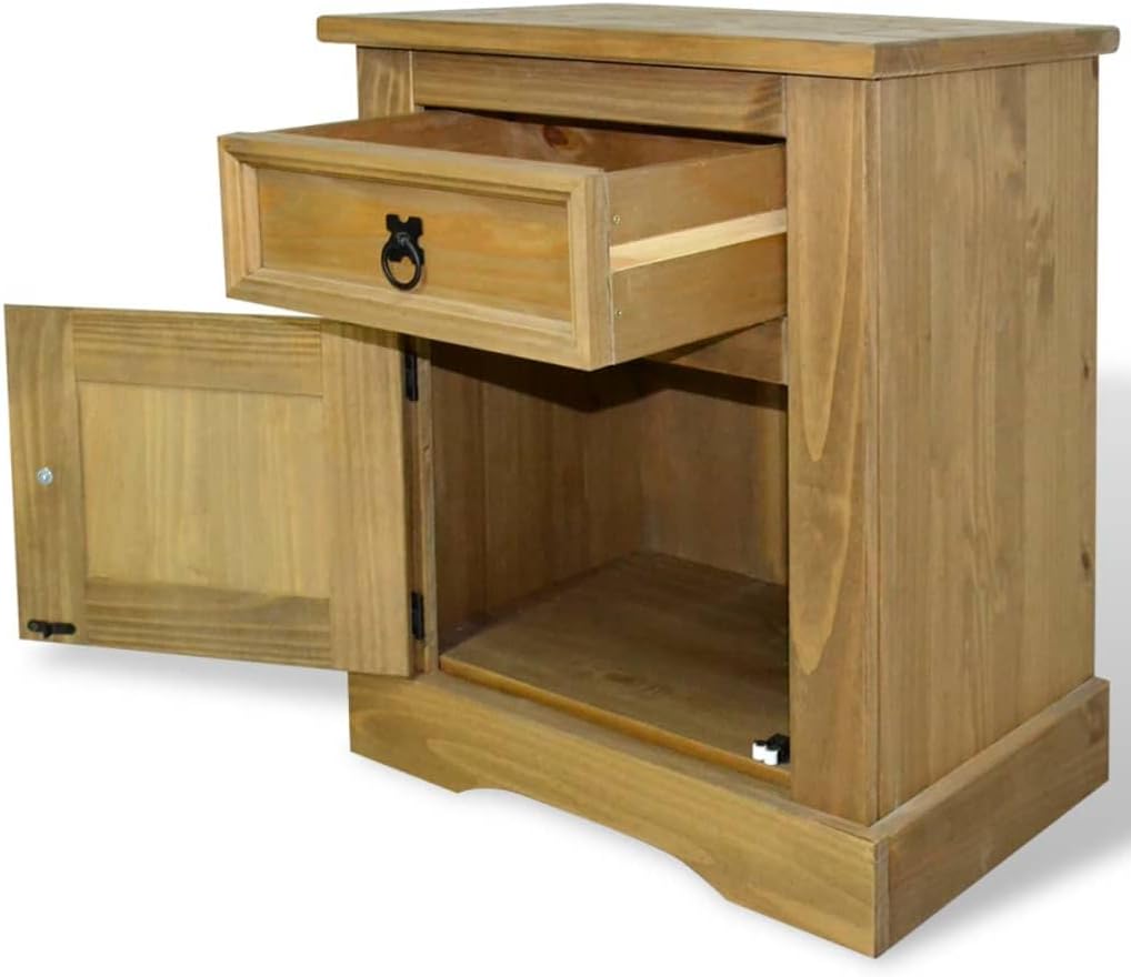 Mexican Pine Bedside Cabinet 20.9"x15.4"x26.4" X258786