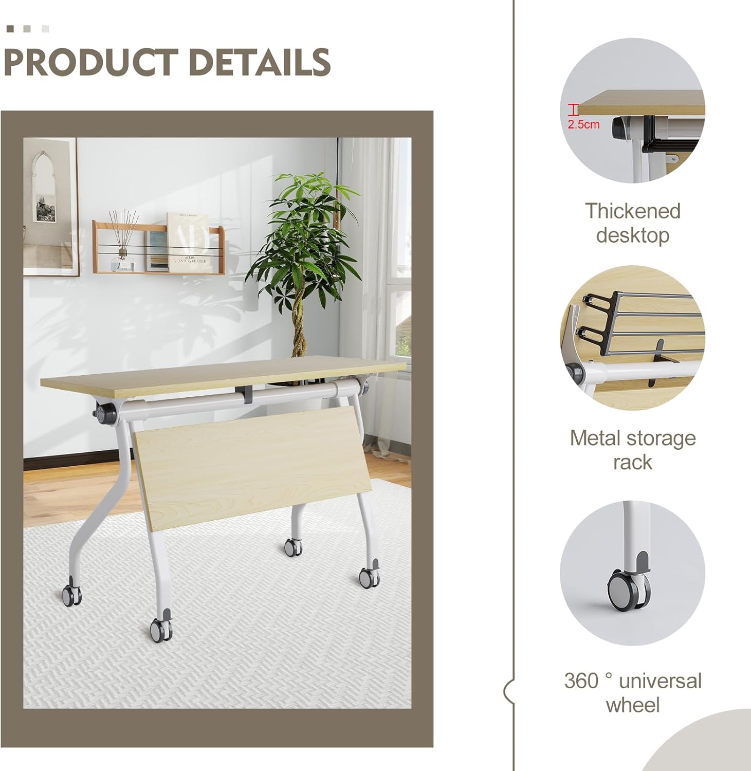 6-Pack Folding Conference Table with Caster Wheels U972