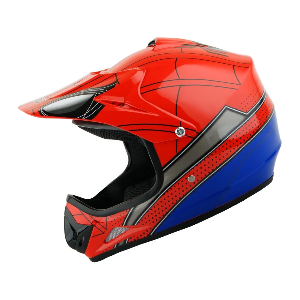 Spider Red Motorcycle Helmet Bundle E123