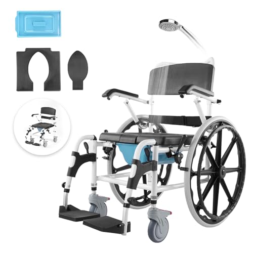 Aluminum Alloy Shower Wheelchair, 17.5in Width, 300 lbs Capacity U2264