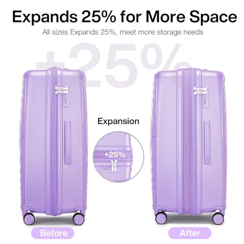 3 Piece PP Hardshell Expandable Luggage Set with Spinner Wheels U451