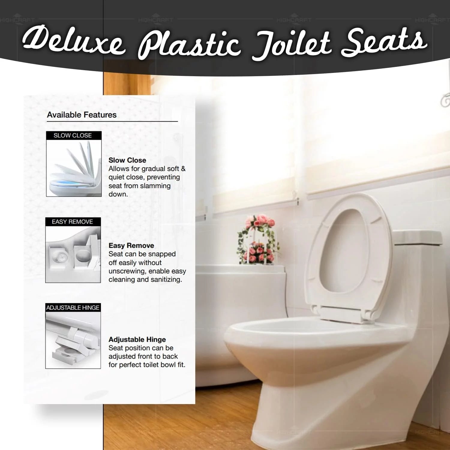 Round Plastic Toilet Seat Slow Close L76447