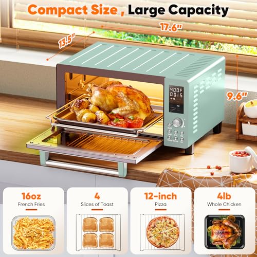 Mint Green 21QT Toaster Oven Air Fryer Combo J477