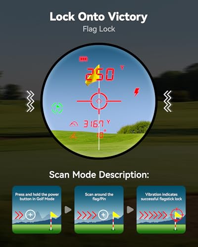1200 Yards Laser Rangefinder Golf with Slope, 7X Magnification, Magnetic J7727