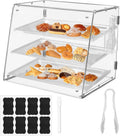 3 Tier Acrylic Display Case with Front Rear Door Clear 21'' x 18'' x 16.5'' B7075