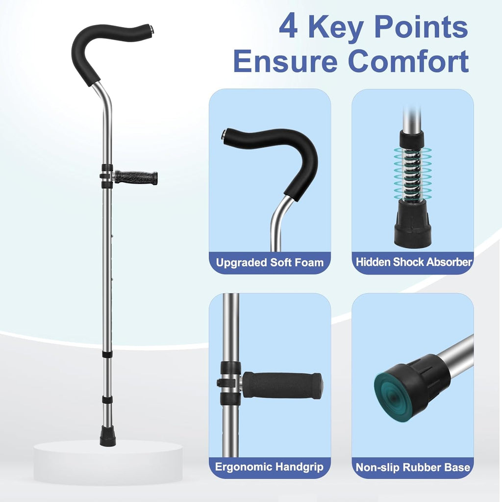 Ergonomic Adjustable Underarm Crutches (1 Pair) X118