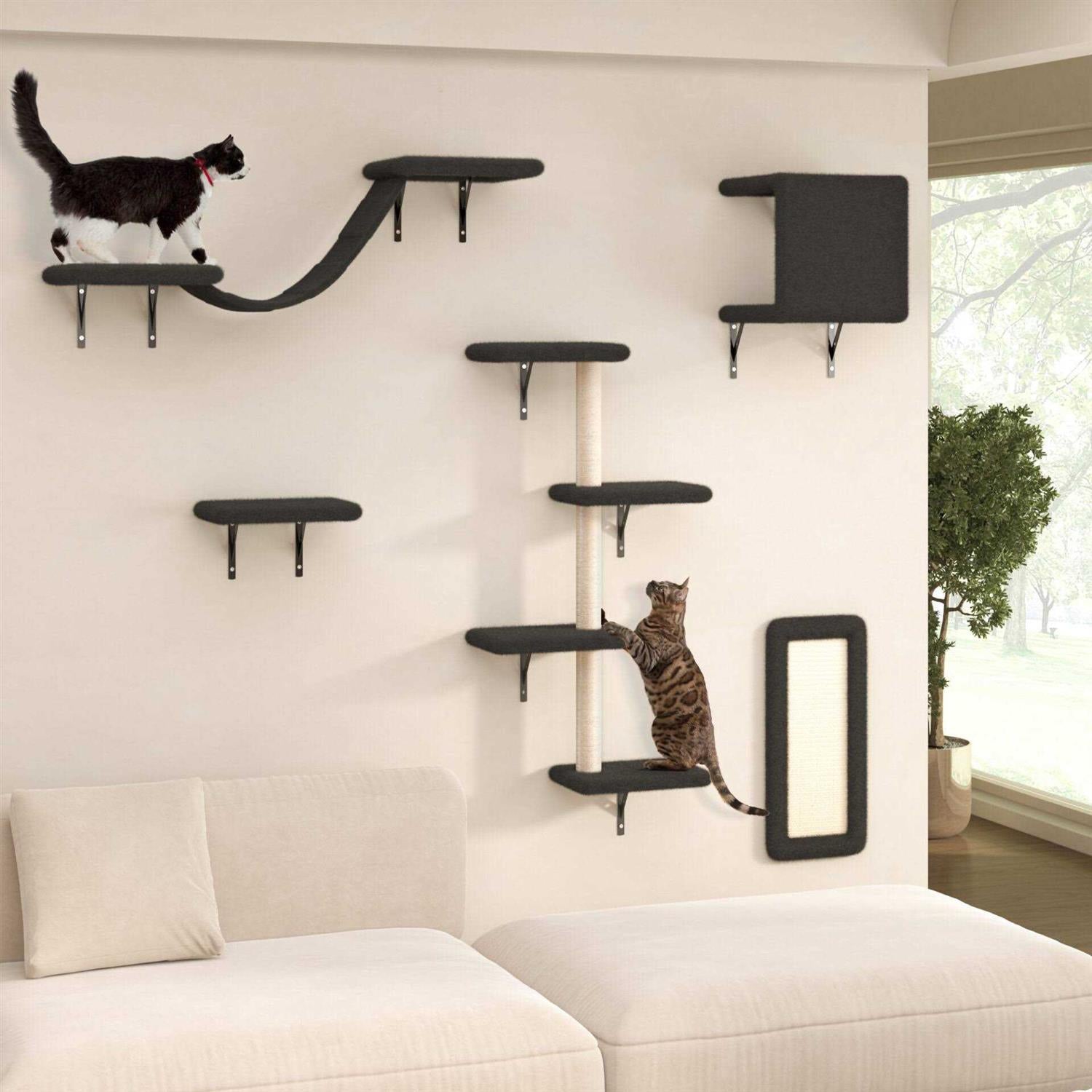 Wall Mounted Shelves Set Cat Tree U33347