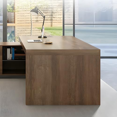 Rustic L Shape Engineered Wood Executive Desk 63" L x 31.5" W x 29.5" H Z252634