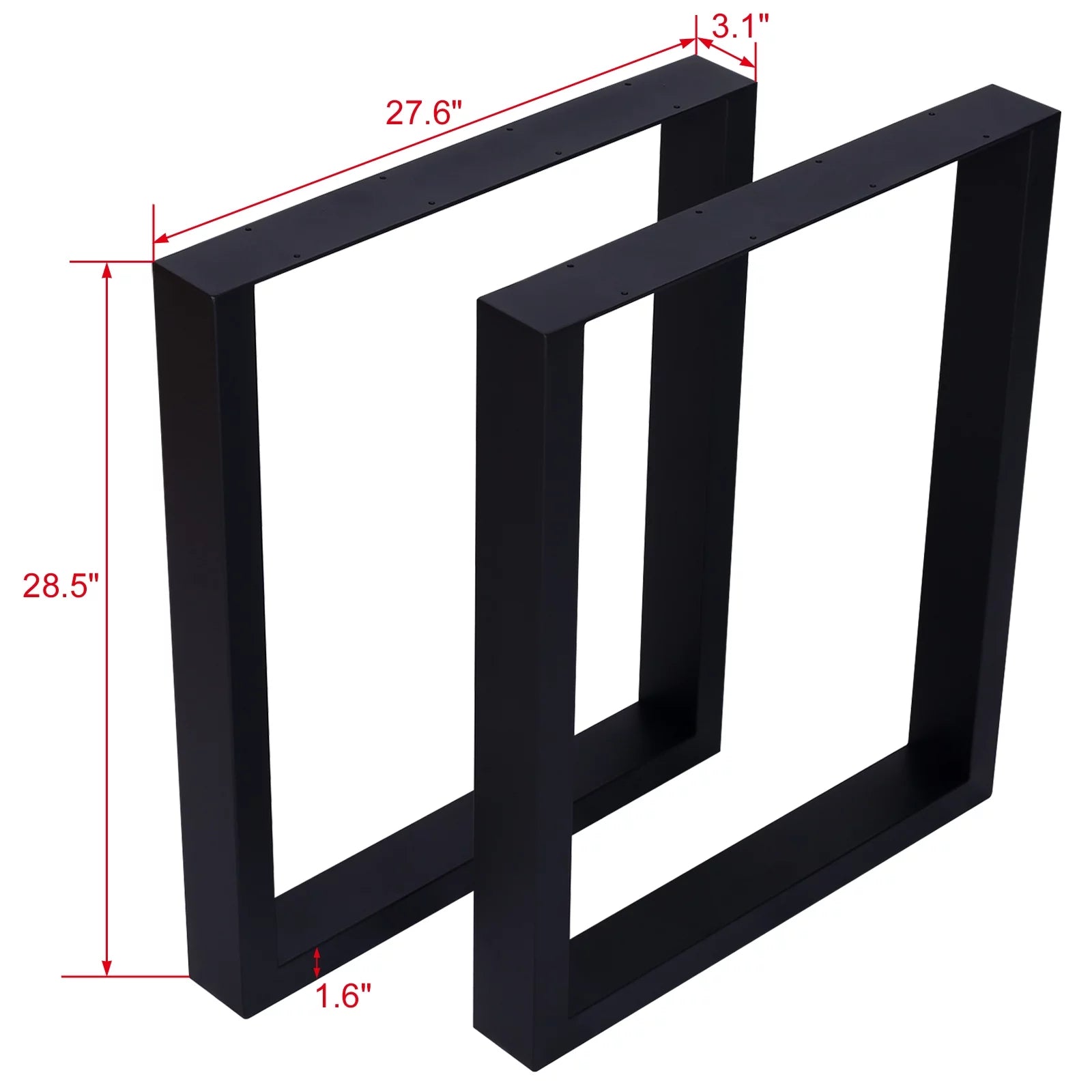 Set of 2 Square Metal Table Legs 28" Z957639
