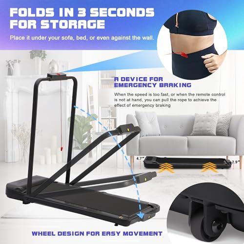 Walking Pad Treadmill, 2.5HP, 265 lb Capacity with Remote Control R7898