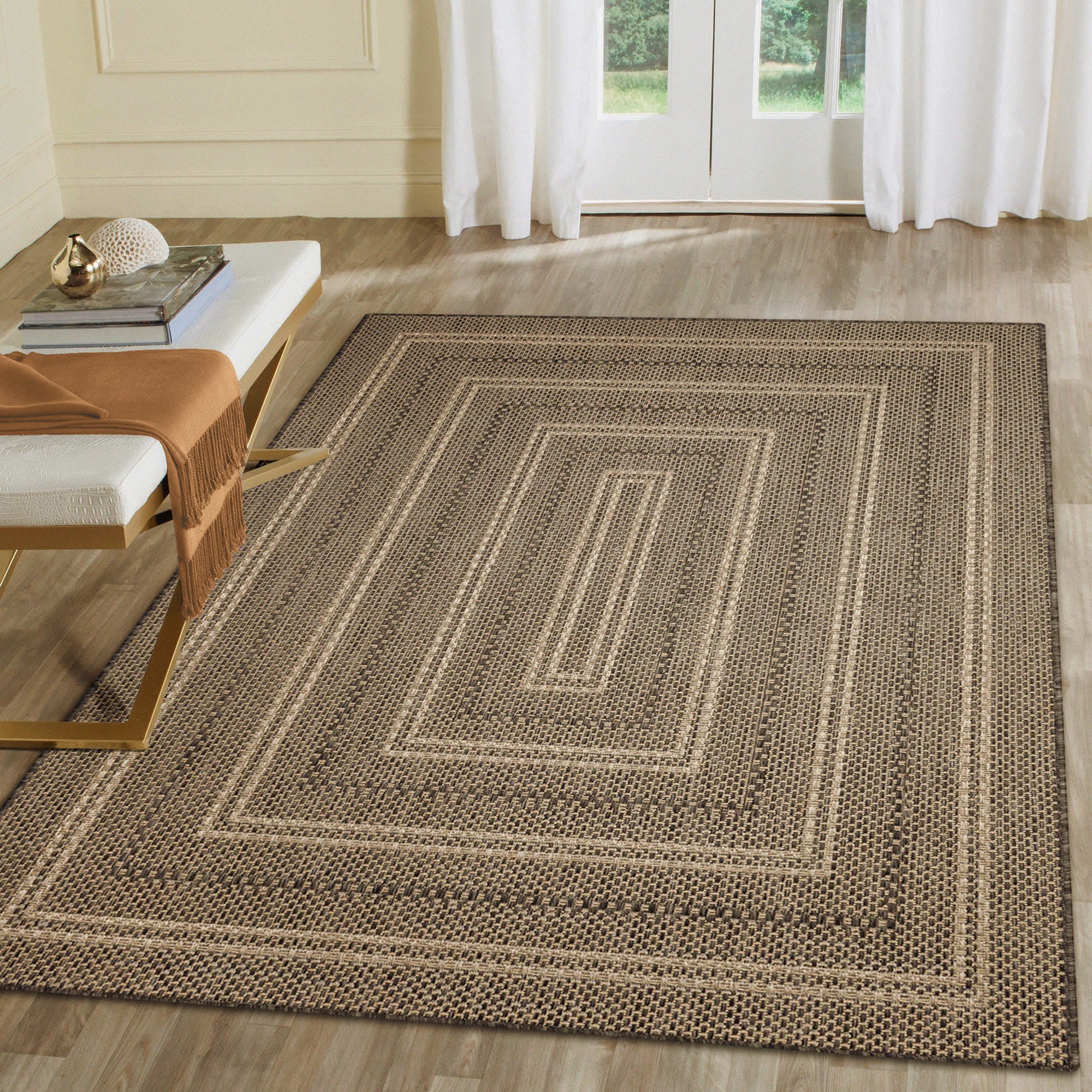 Monaco Multi Border Indoor Outdoor Area Rug