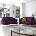 Purple Velvet Sofa and Loveseat Set Y4568