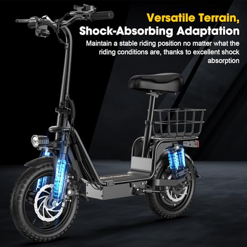 48V 10.4AH Foldable Electric Scooter with Seat C9549