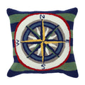 Frontporch Striped Compass Indoor Outdoor Square Throw Pillow