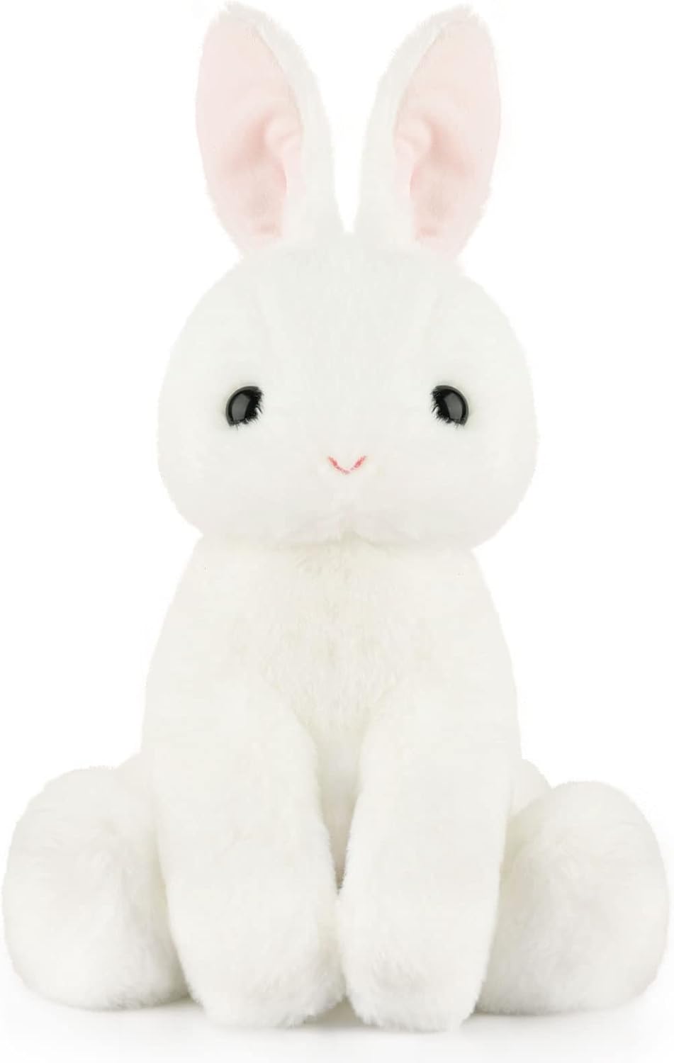 Off White Stuffed Animals Plush Toys with Pink Ears O9650