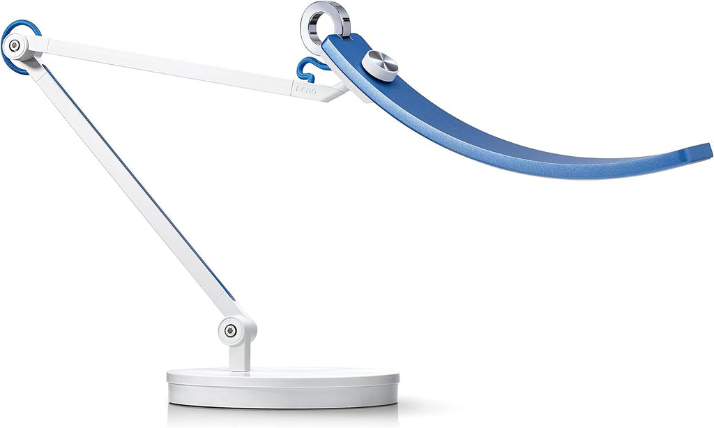 Silver LED Desk Lamp with Auto-Dimming, CRI 95, 35” Wide Illumination O90356