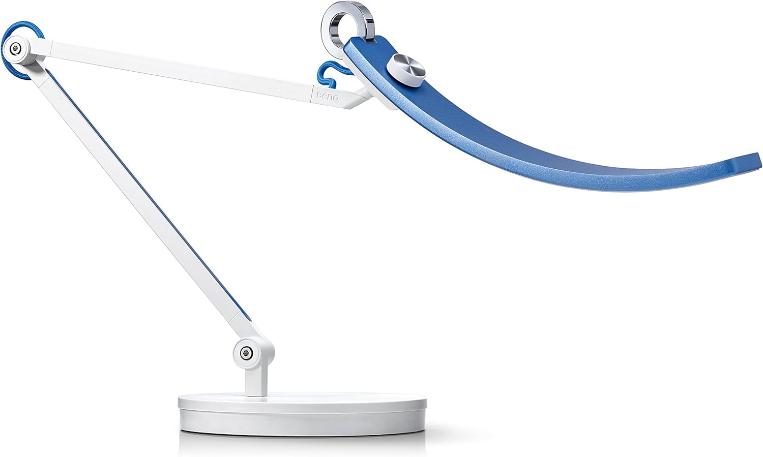 Silver LED Desk Lamp with Auto-Dimming, CRI 95, 35” Wide Illumination O90356