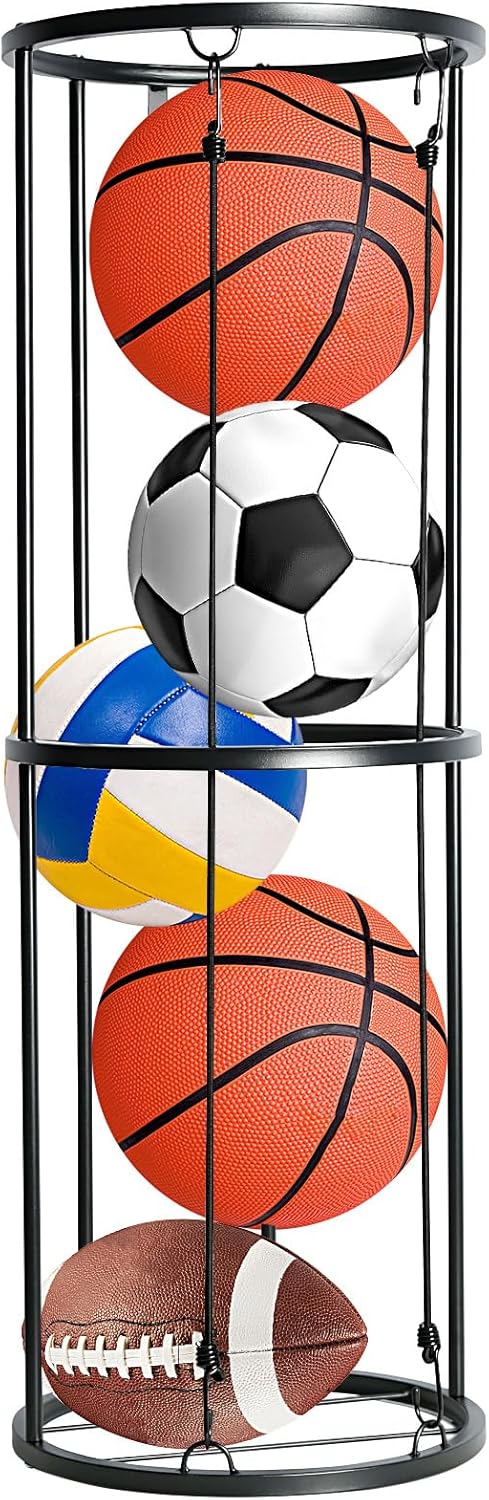 Black Wall-Mounted Ball Storage Rack B683