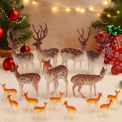 60 Pcs Mini Plastic Deer Figurines Cake Toppers B488
