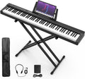 88 Key Semi Weighted Digital Piano Keyboard Set with Stand, Built-In Speakers, Sustain Pedal, Bluetooth, MIDI, USB, MP3 B68517