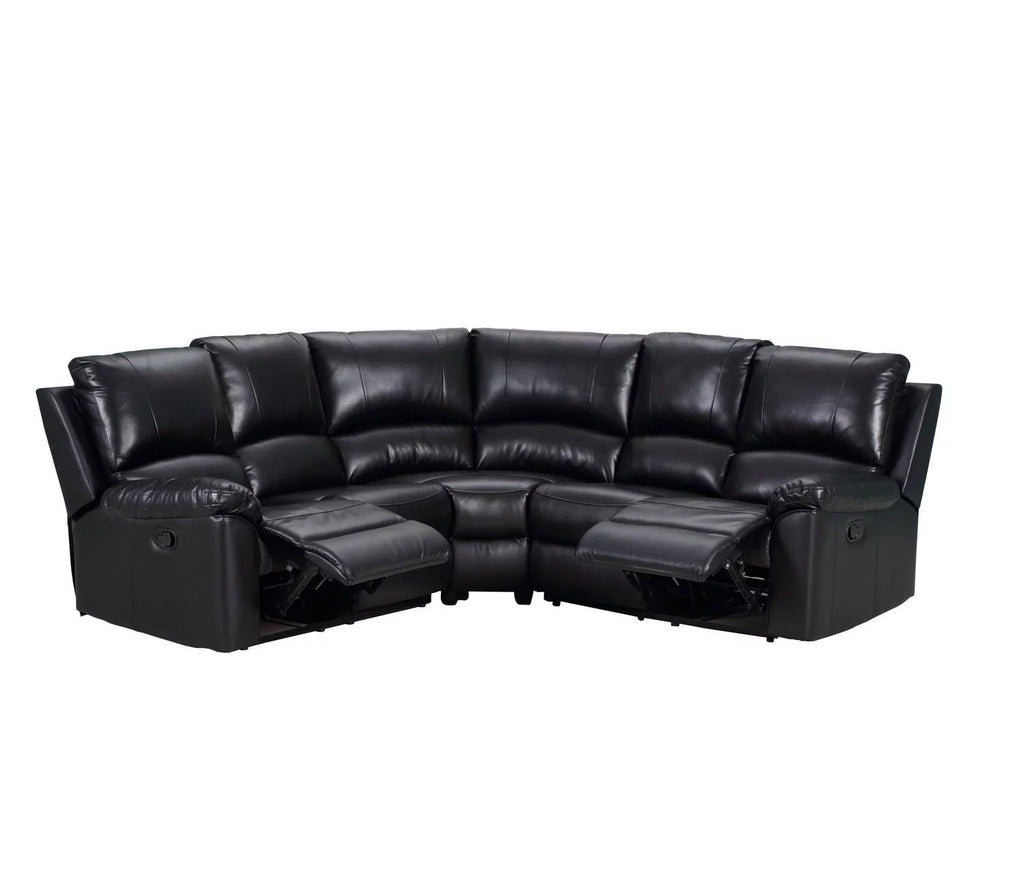 Black Leather Power Reclining Sectional K909