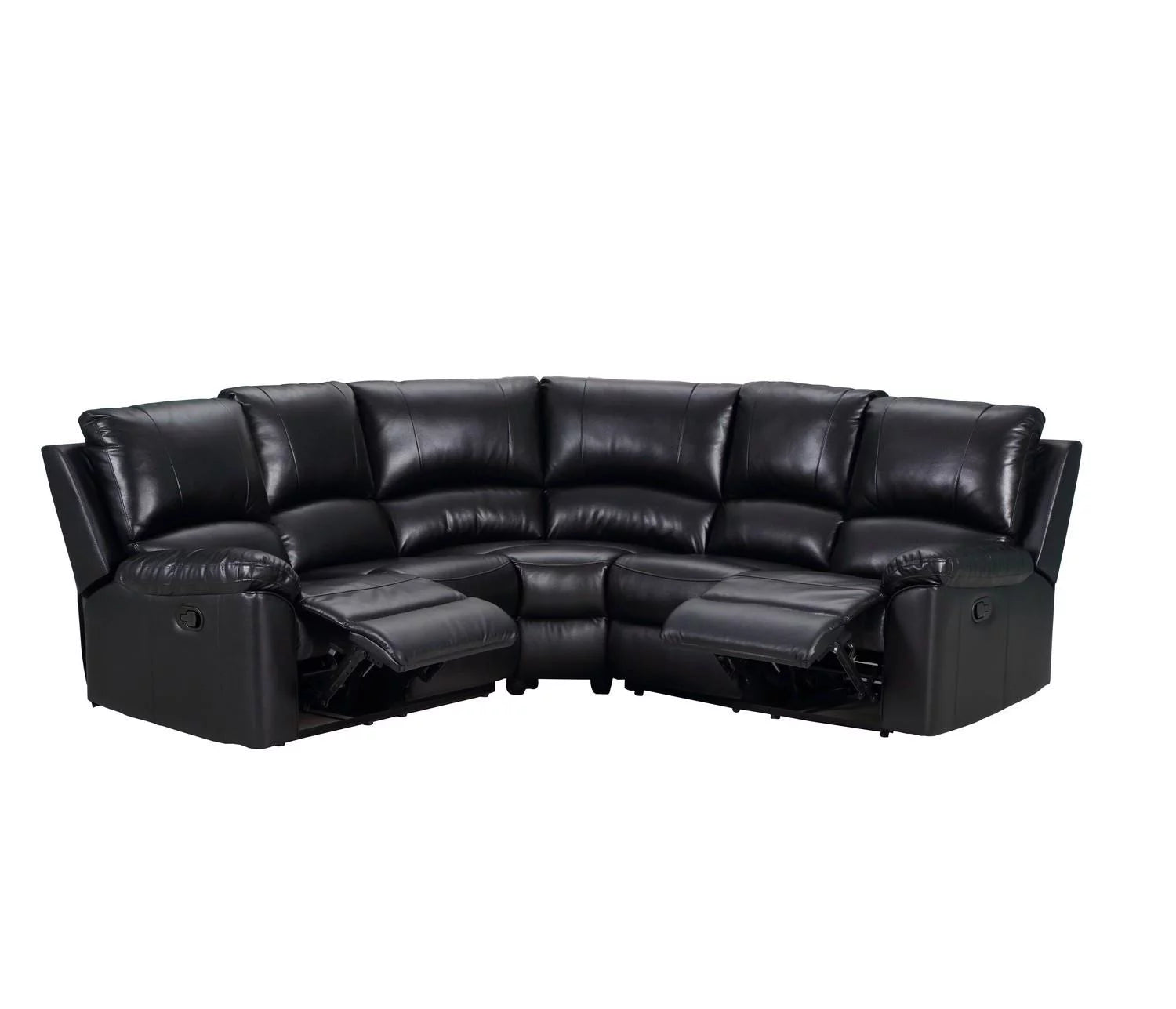 Black Leather Power Reclining Sectional K909