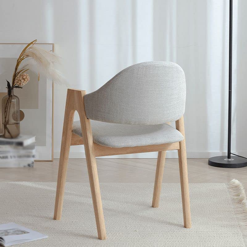 4-Piece Upholstered Arm Chair Natural Wood Side Chair M395