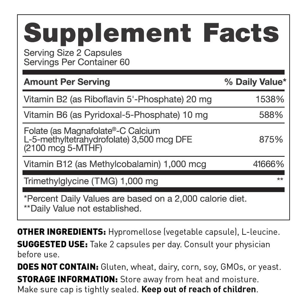 120 capsules Methylation Support Supplement with Folate and Vitamin B12 E452380