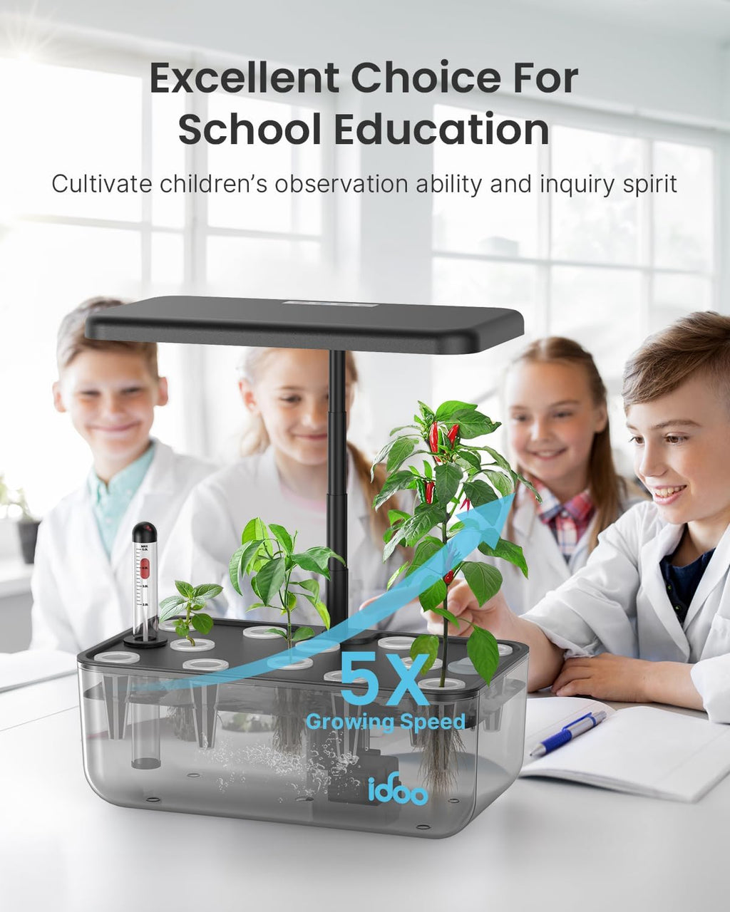 12 Pods Hydroponics Growing System with LED Grow Light I3545