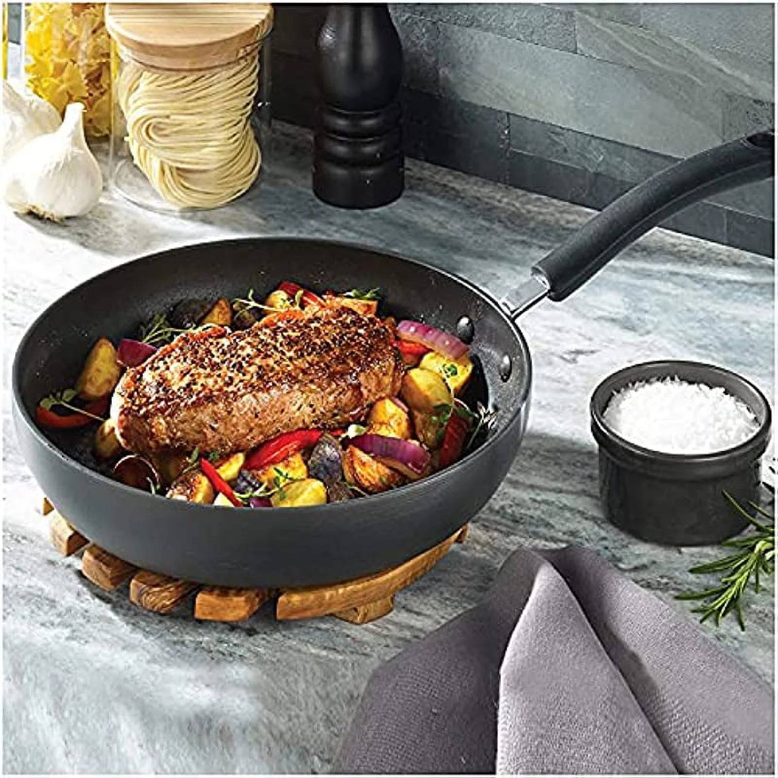 2 Piece Nonstick Fry Pan Cookware Set, 8 and 10.25-Inch, Gray J64968