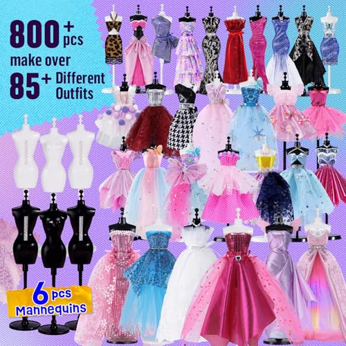 800+Pcs Fashion Designer Kit with 6 Mannequins Sewing Kit A82925