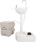 Portable Sink and Toilet Combo, 5 Gal Hand Washing Station & 5.3 Gal Flushing Toilet, Detachable E685181