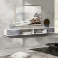 White 70 Inch Floating TV Stand with Storage Cabinet E775