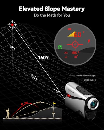 1200 Yards Laser Rangefinder Golf with Slope, 7X Magnification, Magnetic J7727